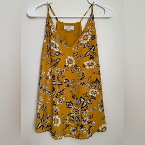 ⭐️LOFT Mustard Floral Sleeveless Blouse
